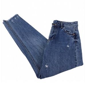 Pull&Bear High Waist Rip Distressed Mom Jeans Sz 2